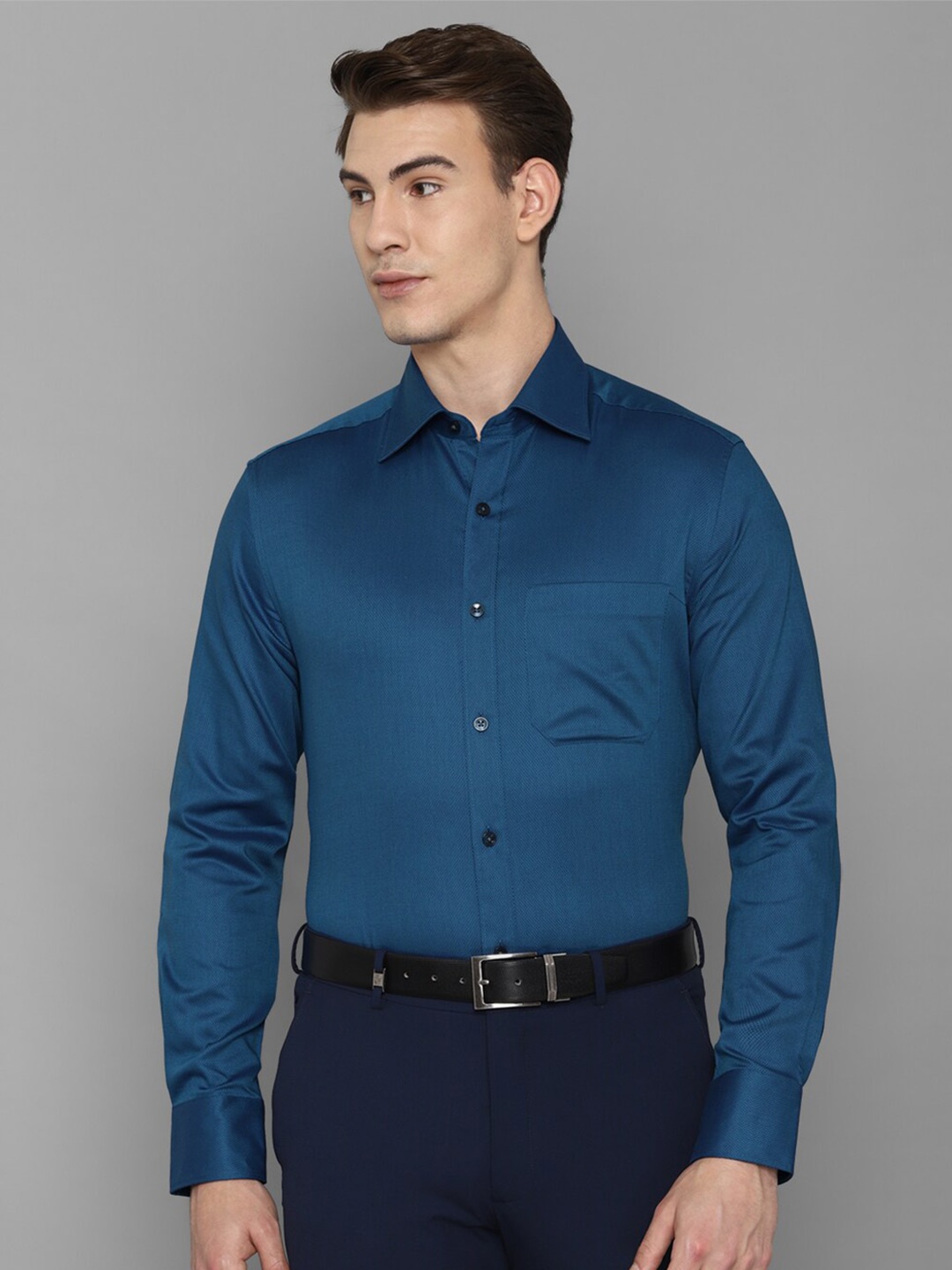 

Louis Philippe Men Teal Formal Cotton Shirt