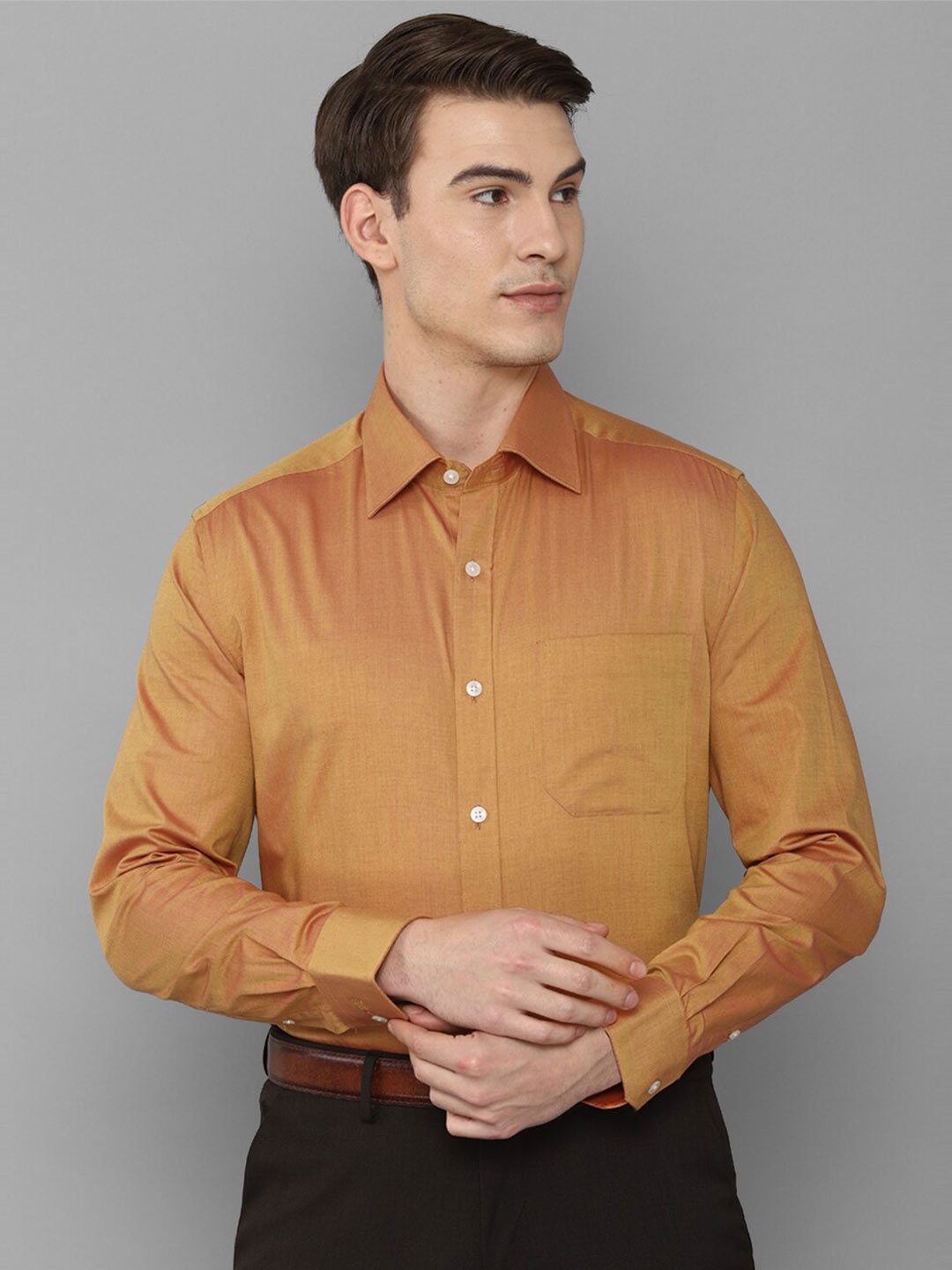 

Louis Philippe Men Orange Formal Cotton Shirt