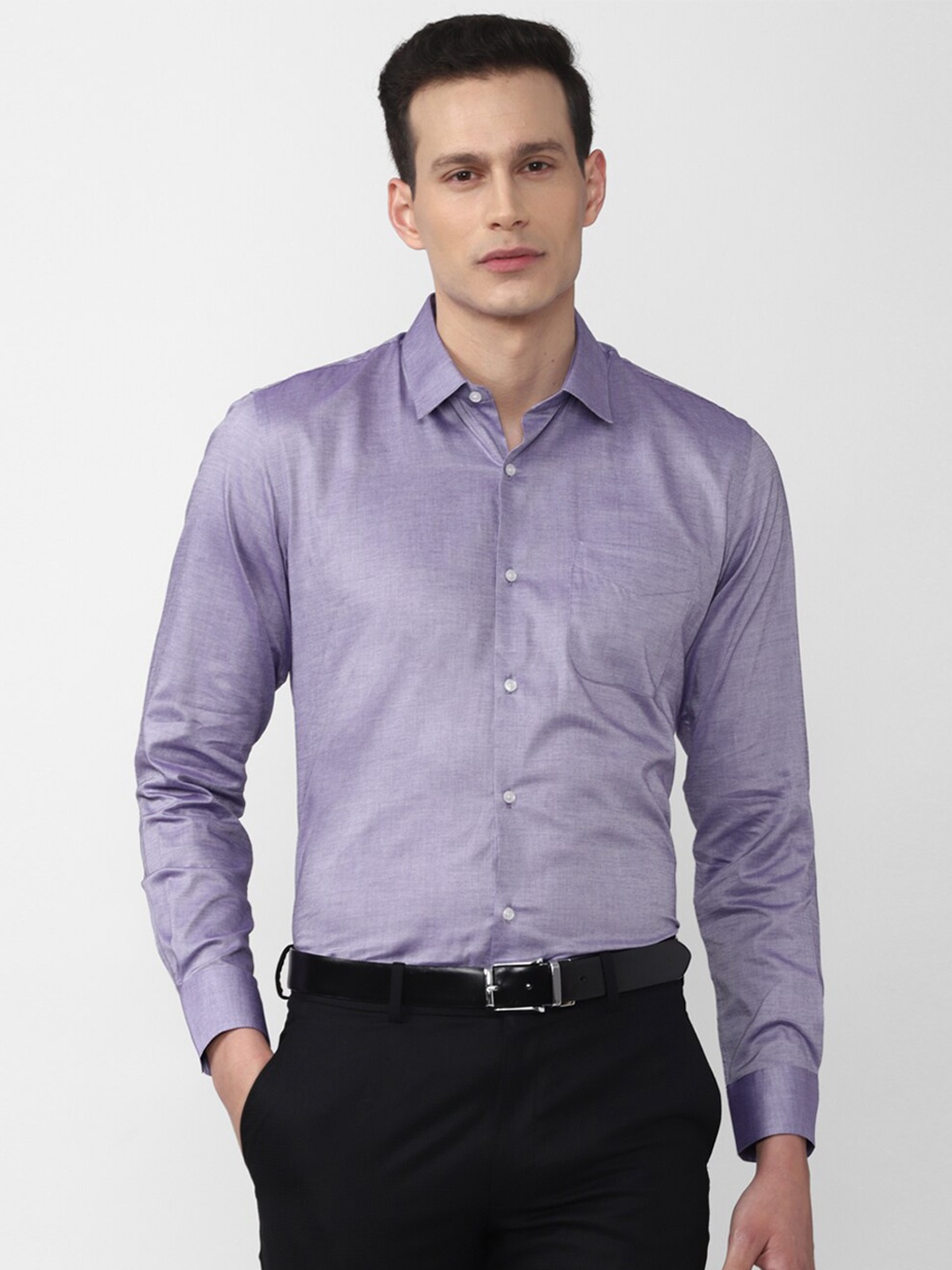 

Peter England Men Purple Slim Fit Formal Shirt