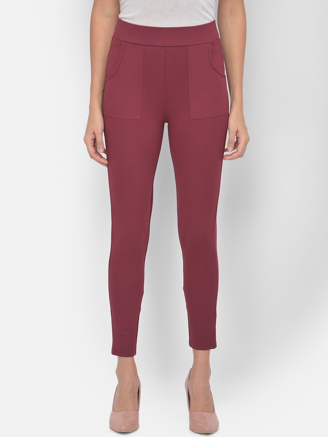 

Latin Quarters Women Maroon Slim Fit Trouser