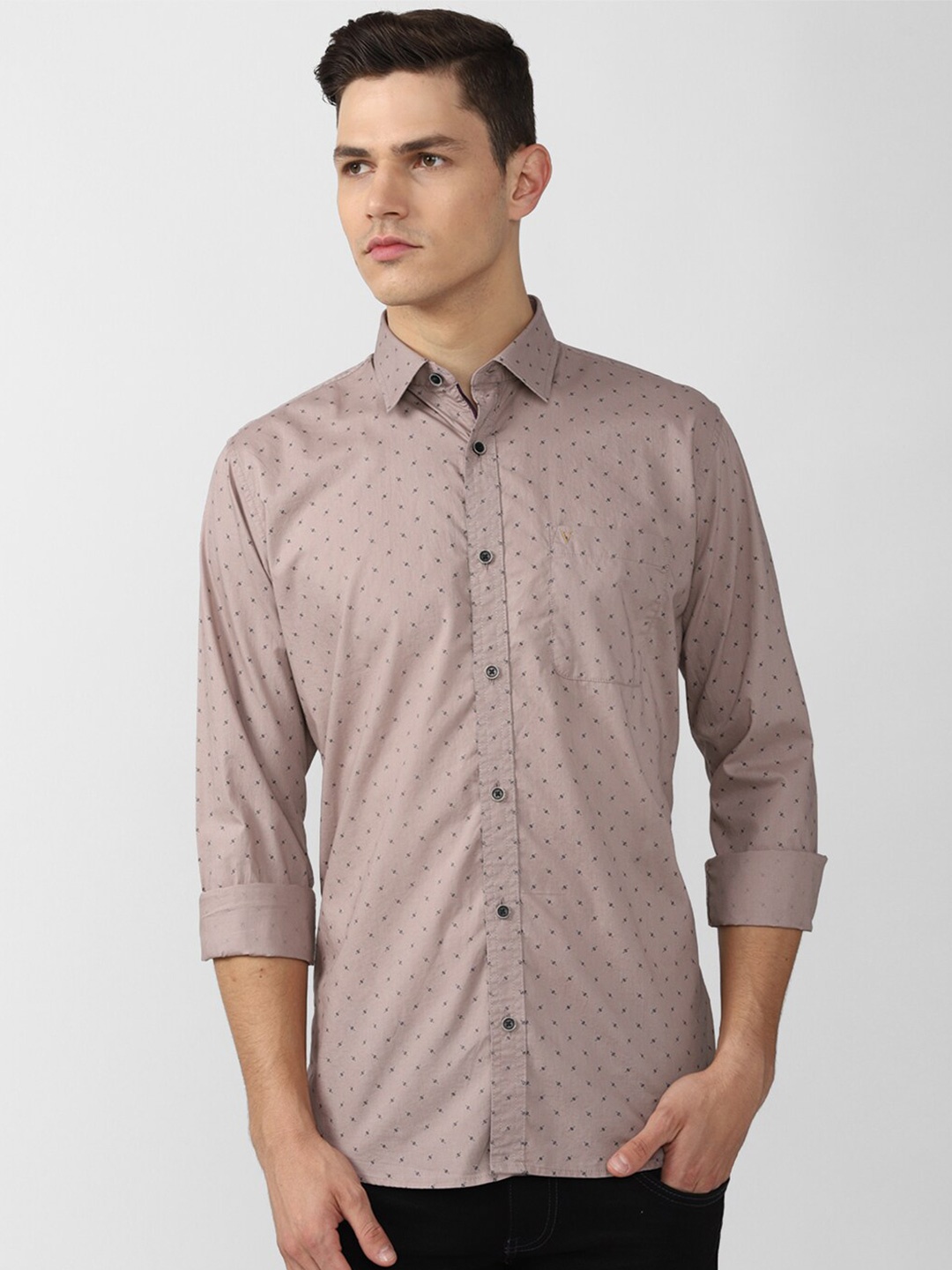

Van Heusen Sport Men Beige Slim Fit Micro Ditsy Printed Casual Shirt