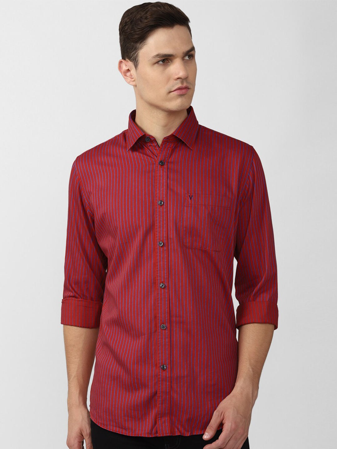 

Van Heusen Sport Men Maroon Slim Fit Striped Casual Shirt