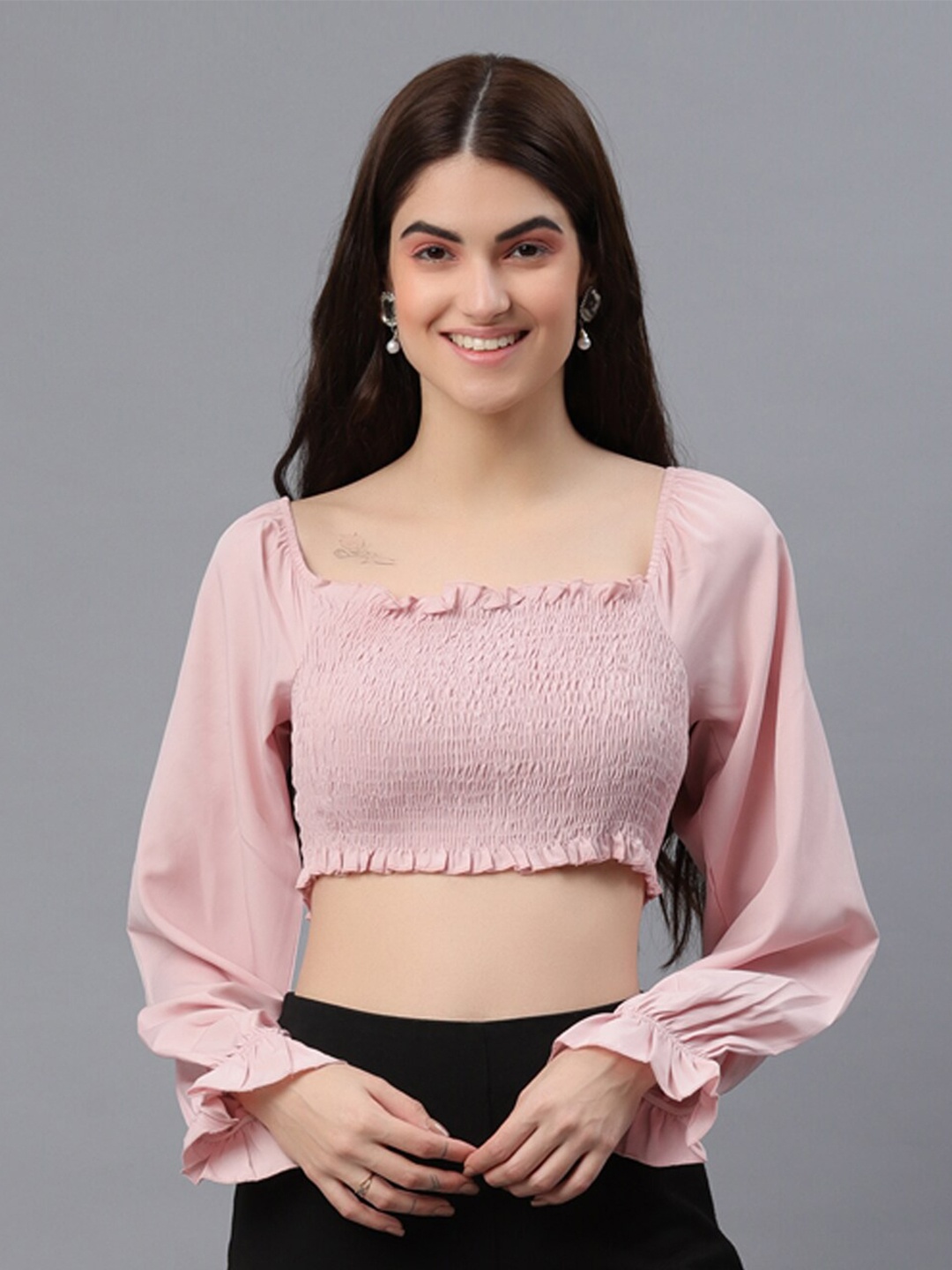 

PRETTY LOVING THING Women Pink Crop Top