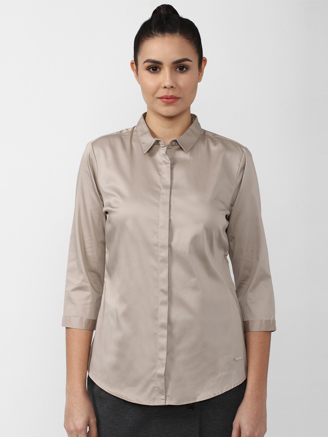 

Van Heusen Woman Beige Formal Shirt