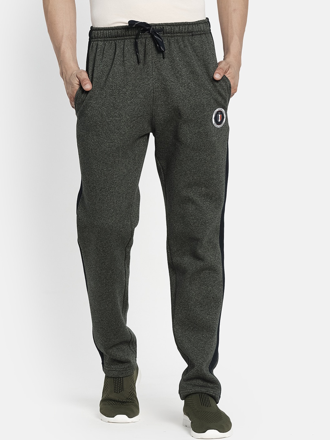 

Octave Men Olive-Green Solid Cotton Track Pants