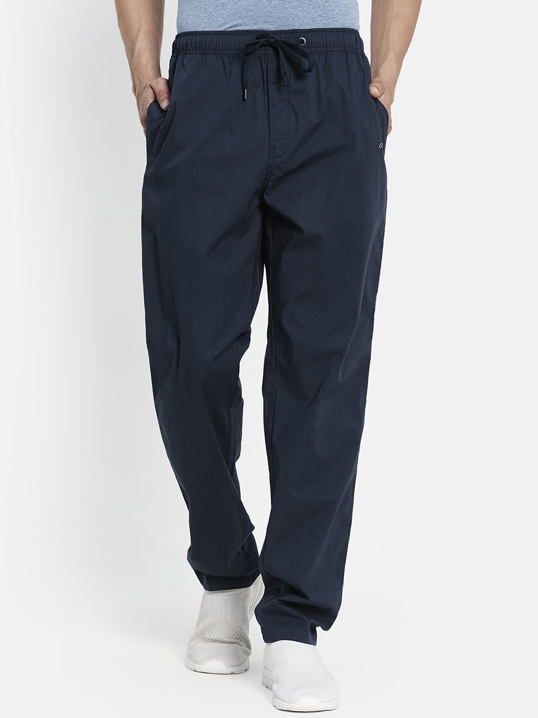 

Octave Men Navy Blue Solid Cotton Track Pants