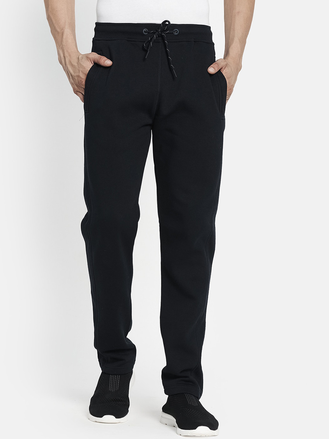 

Octave Men Navy Blue Solid Cotton Track Pant