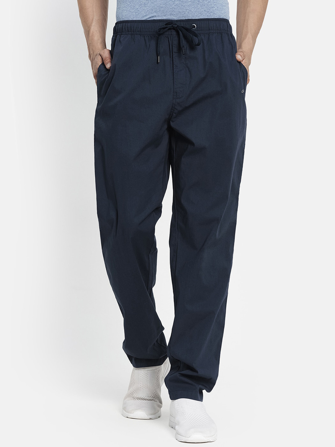 

Octave Men Navy Blue Solid Cotton Track Pants