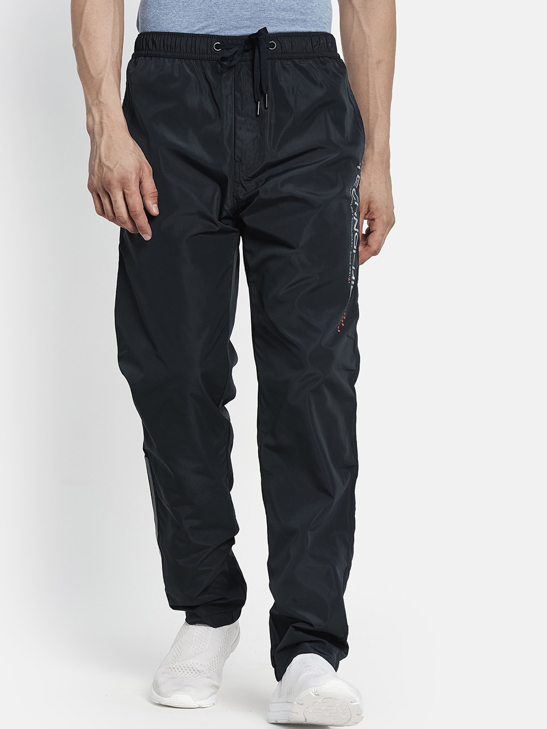 

Octave Men Navy Blue Solid Cotton Track Pant, Black