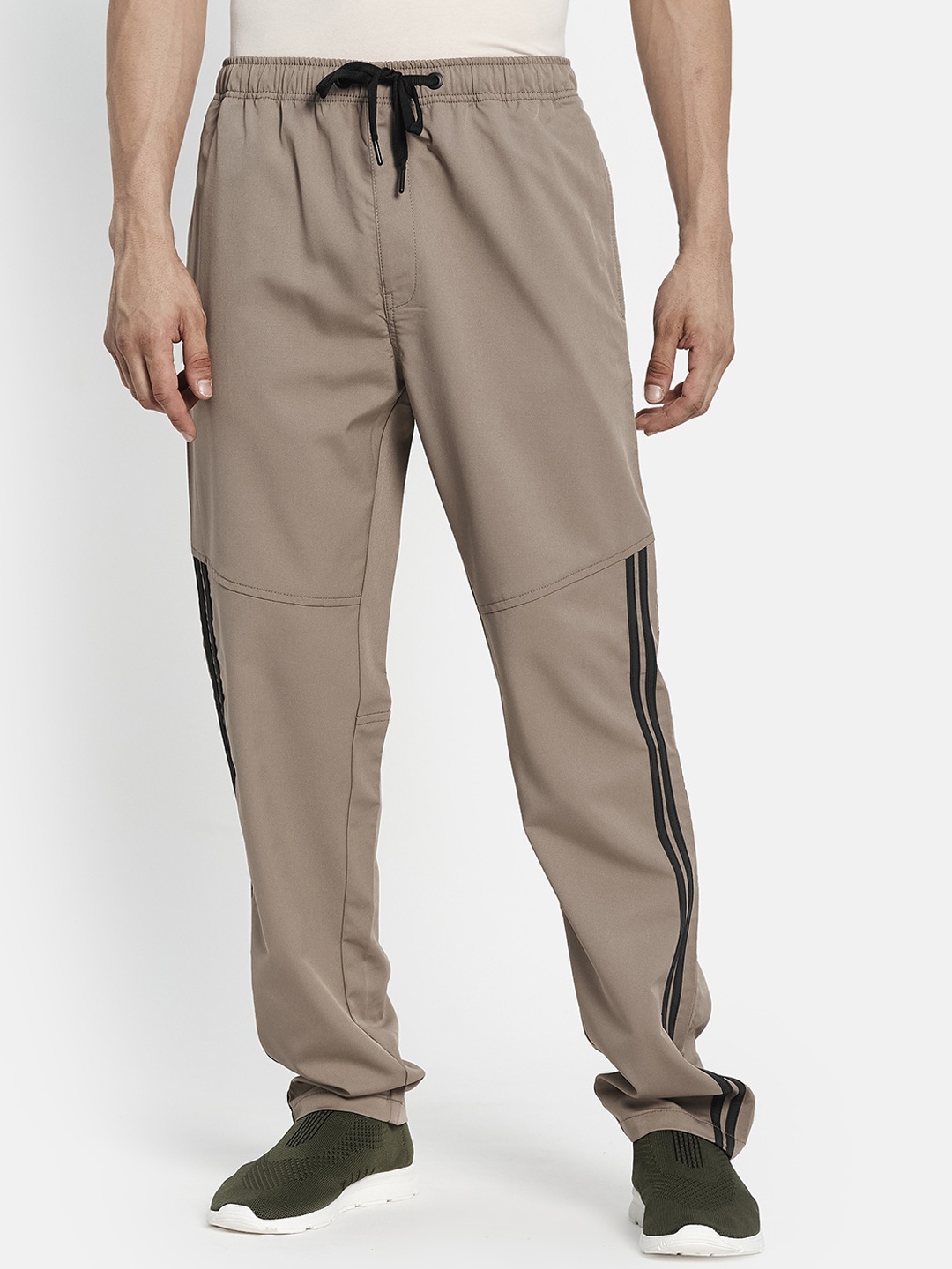 

Octave Men Khaki-Coloured Solid Cotton Track Pants