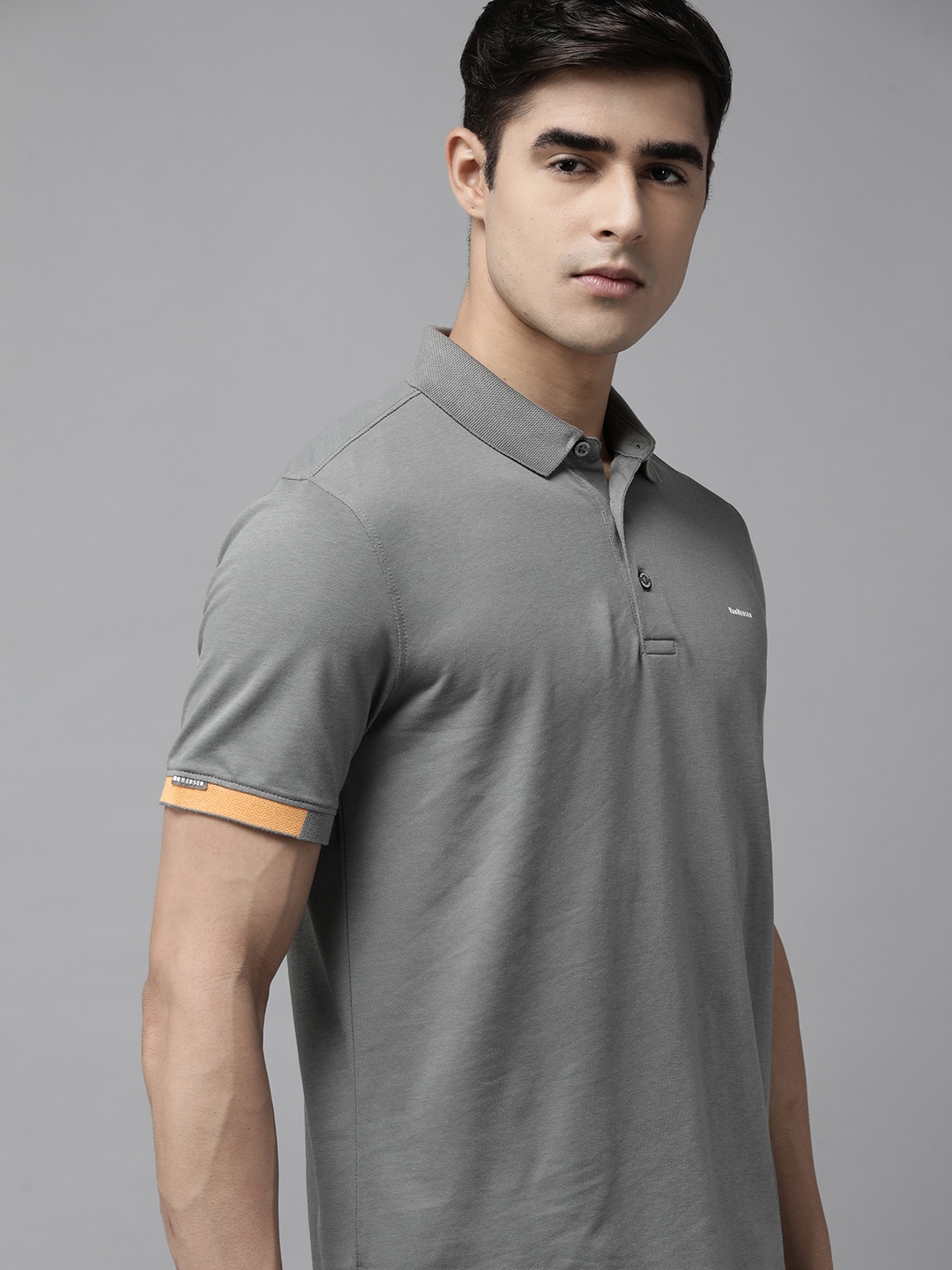 

Van Heusen Men Grey Polo Collar T-shirt
