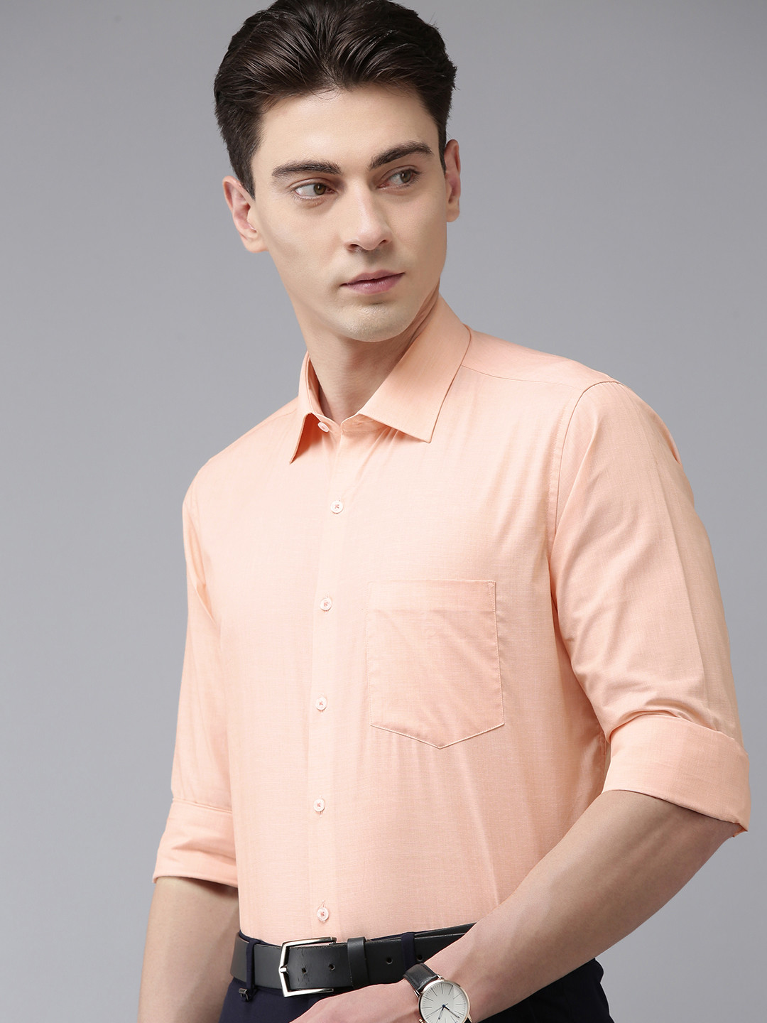 

Van Heusen Men Slim Fit Pure Cotton Formal Shirt, Orange