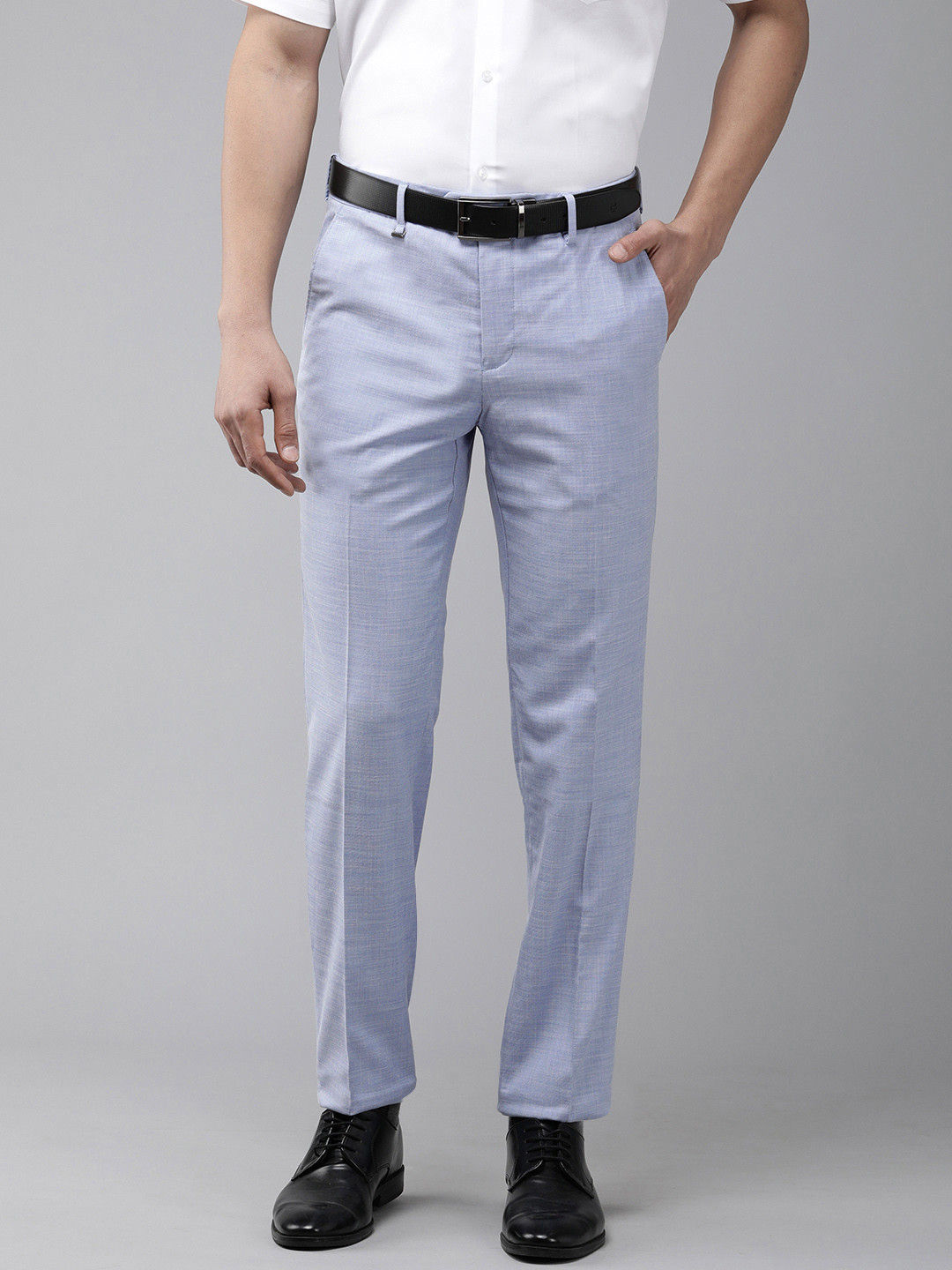 

Van Heusen Men Slim Fit Formal Trousers, Blue
