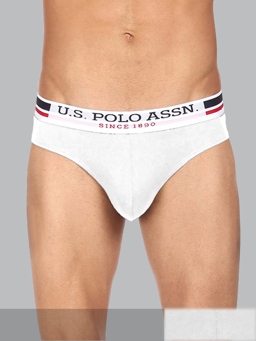 

U.S. Polo Assn. Men White Solid Cotton Briefs
