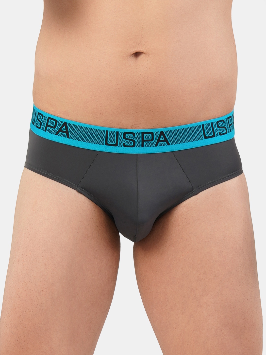 

U.S. Polo Assn. Men Grey Solid Basic Brief