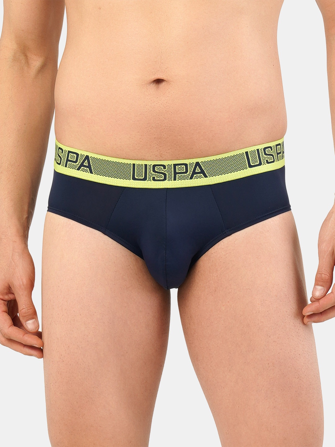 

U.S. Polo Assn. Men Navy Blue Solid Basic Briefs