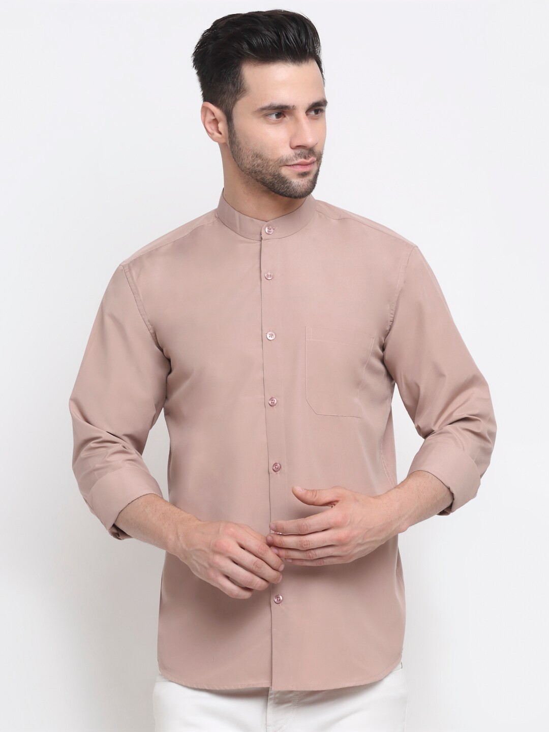 

NEUDIS Men Peach-Colored Classic Casual Shirt