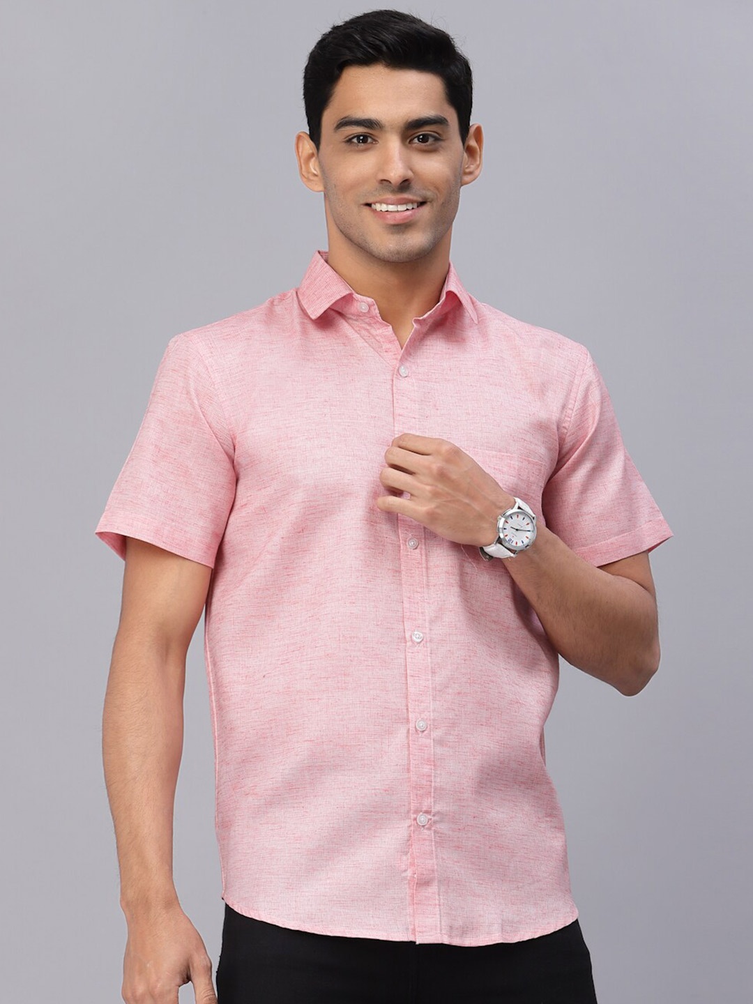 

NEUDIS Men Peach-Coloured Classic Formal Shirt