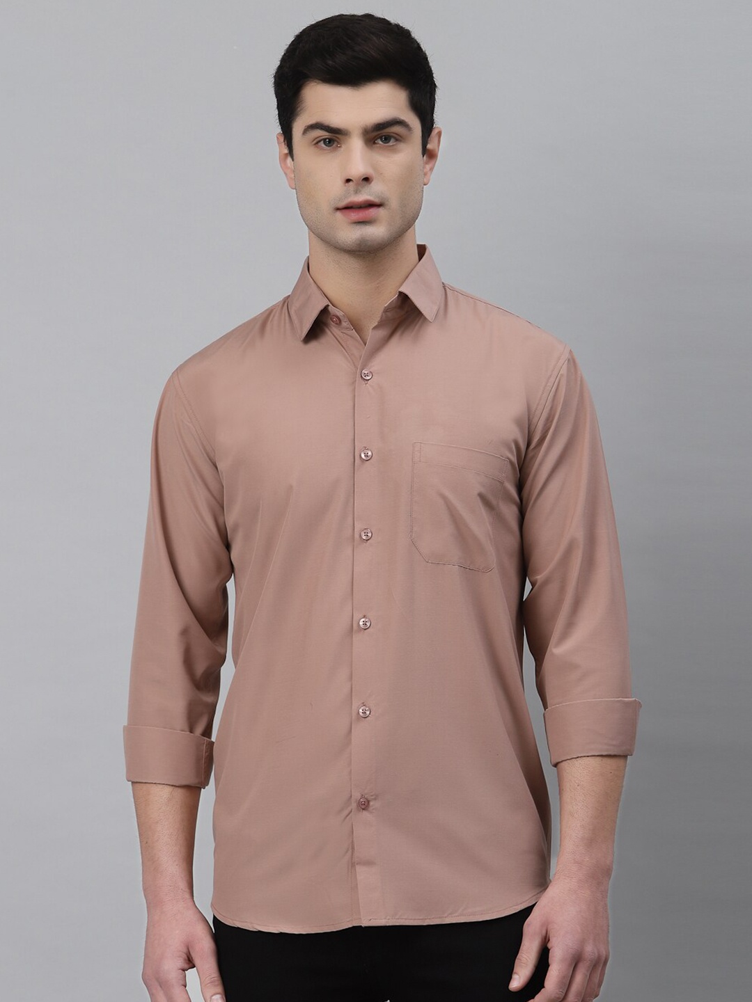 

NEUDIS Men Peach-Coloured Classic Formal Cotton Shirt
