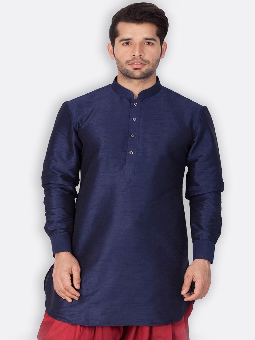 

VASTRAMAY Men Navy Blue Kurta