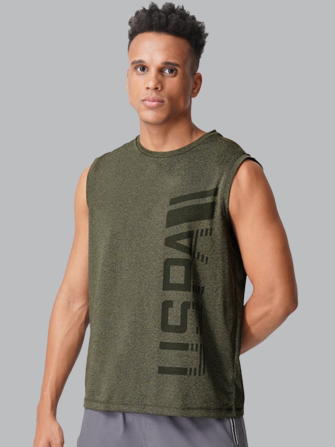 

U.S. Polo Assn. Men Olive-Green Graphic Print Athleisure Vests