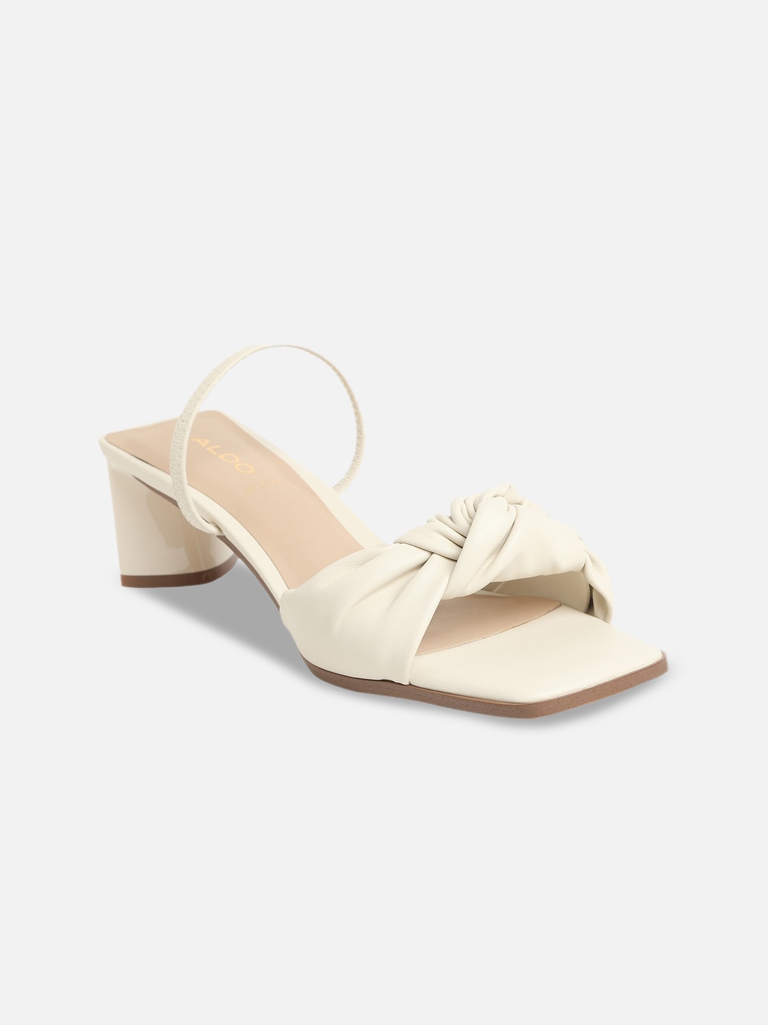 

ALDO White Embellished Block Peep Toes