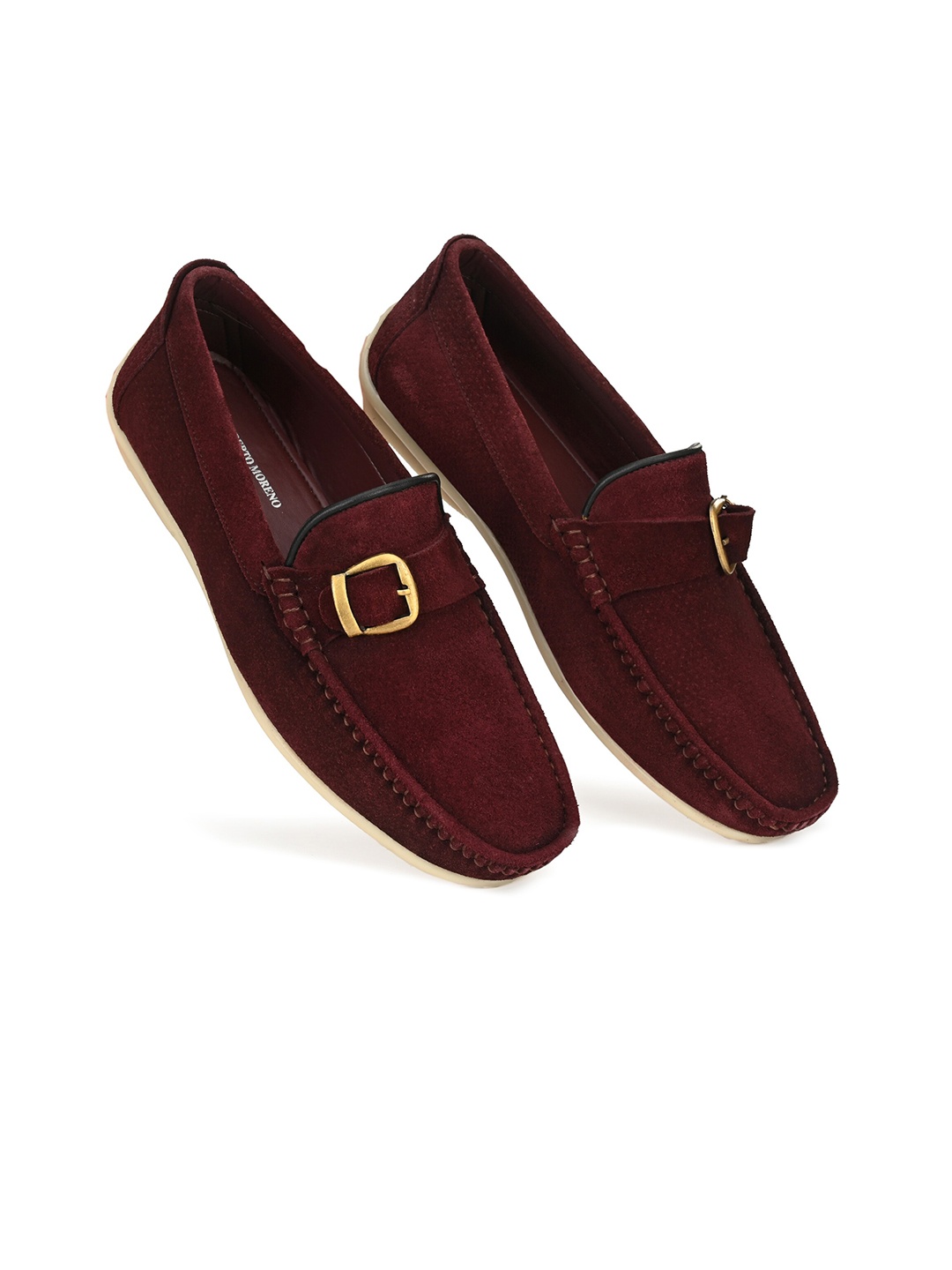 

ALBERTO MORENO Men Maroon Loafers