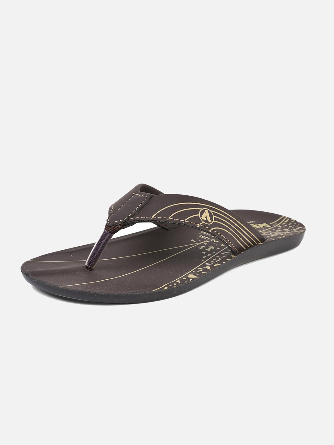 

Aqualite Men Brown Printed Rubber Slip-On