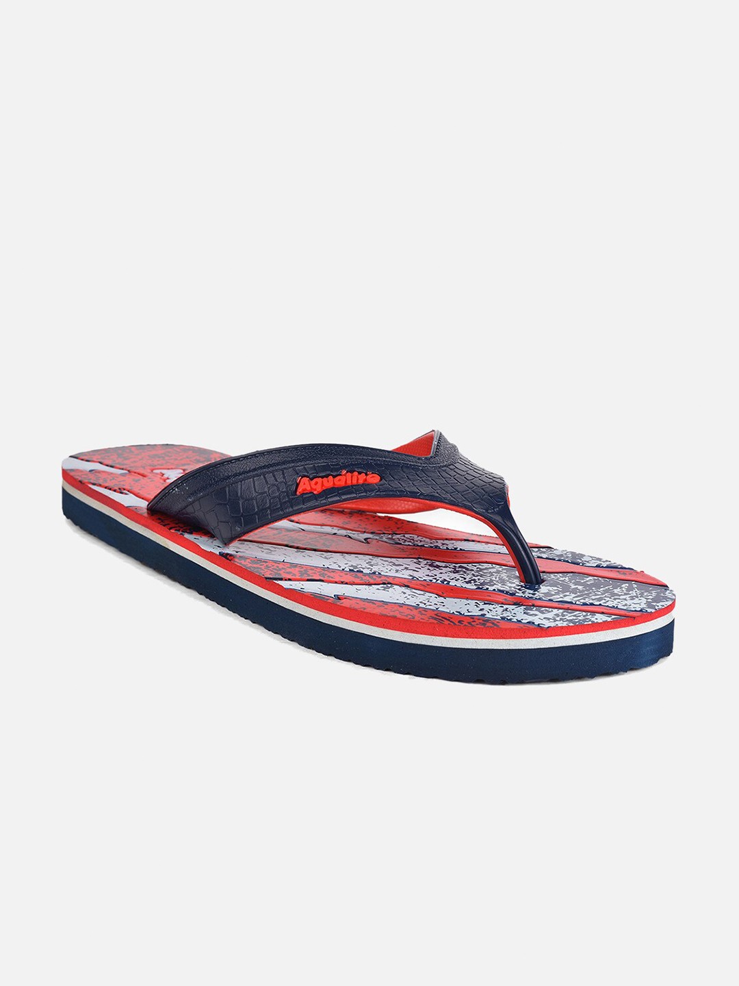 

Aqualite Men Red & White Printed Rubber Slip-On