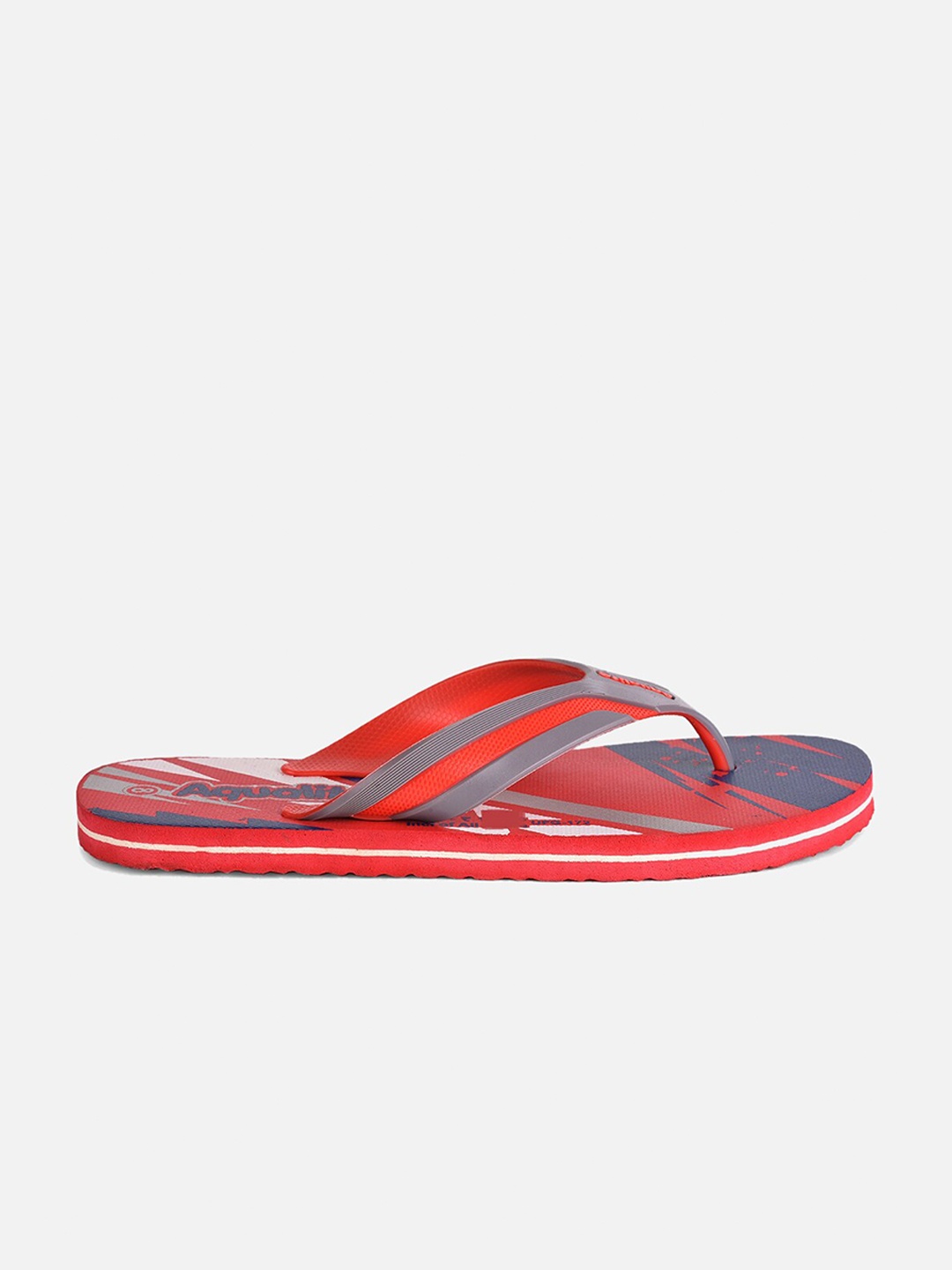 

Aqualite Men Red & White Printed Rubber Thong Flip-Flops