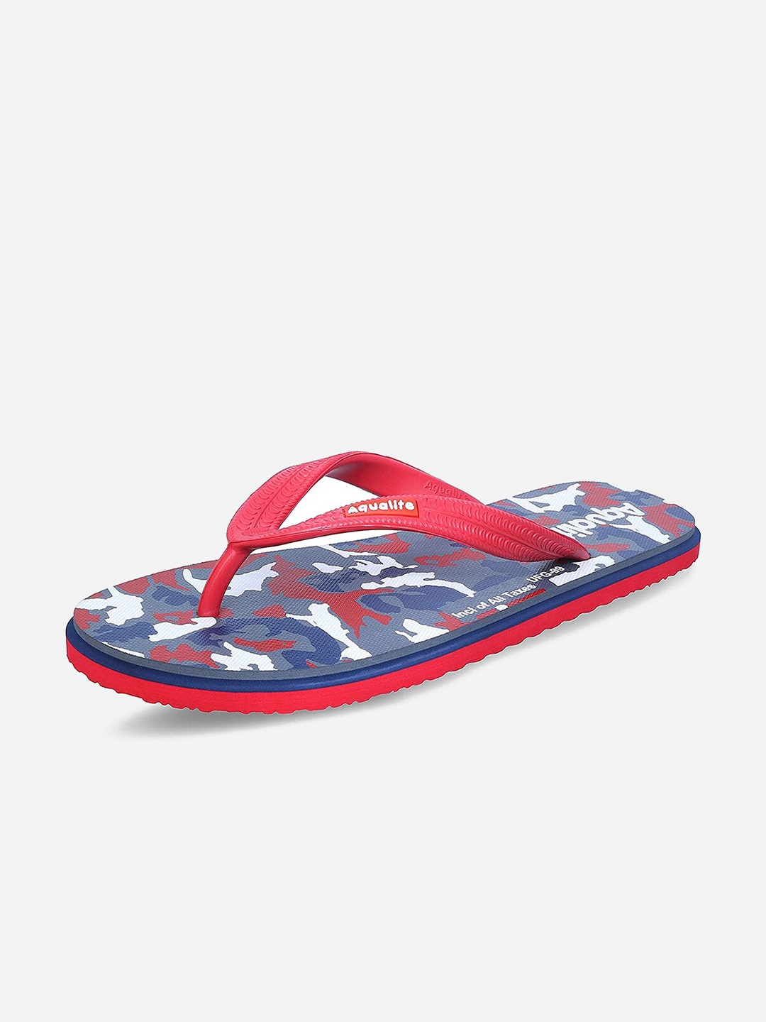 

Aqualite Men Red & White Printed Rubber Slip-On