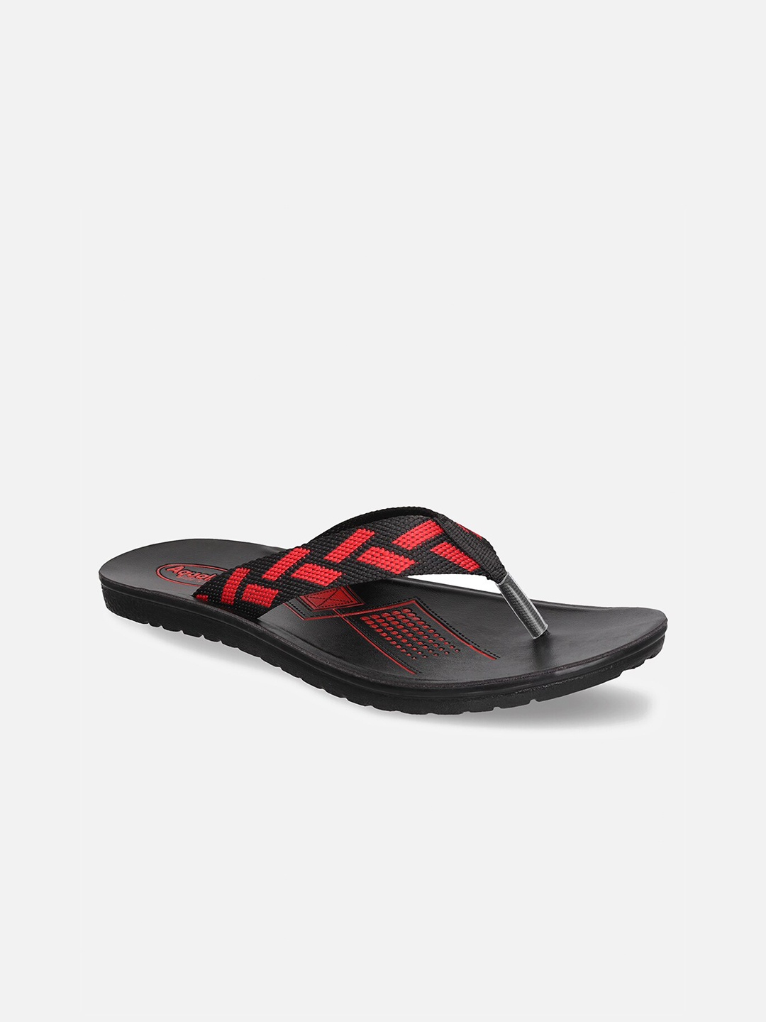 

Aqualite Men Black & Red Rubber Thong Flip-Flop