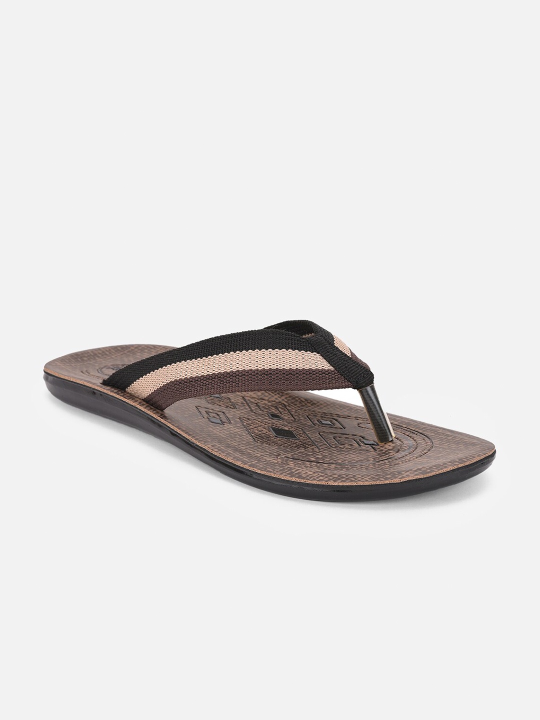 

Aqualite Men Brown & Cream-Coloured Rubber Slip-On