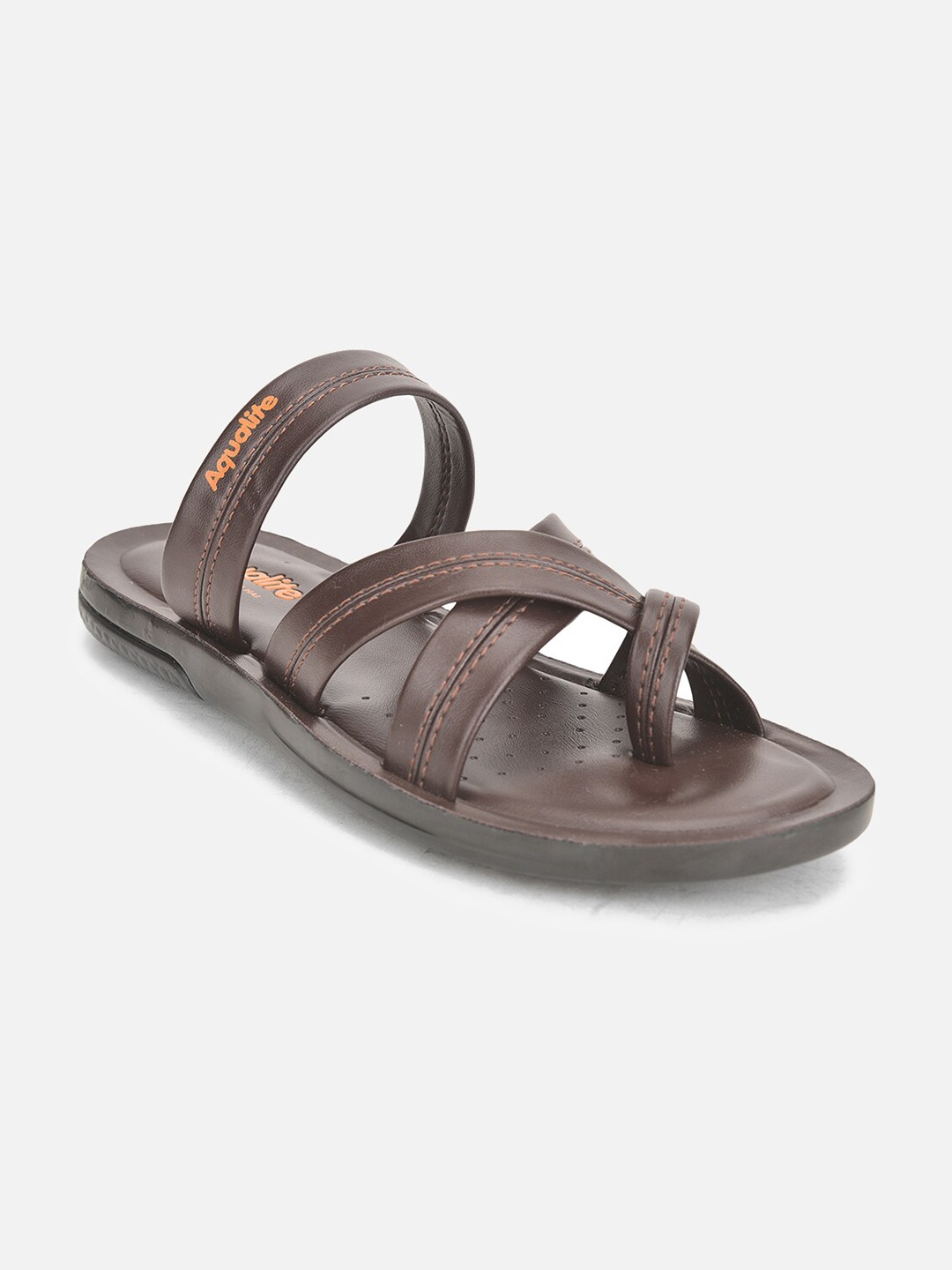 

Aqualite Men Brown & Orange Rubber Slip-On