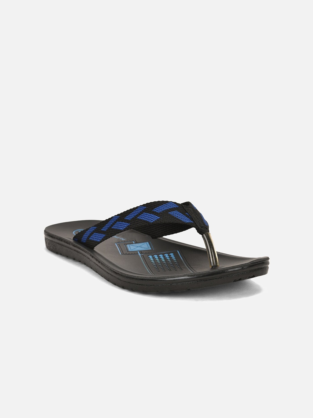 

Aqualite Men Black & Blue Rubber Thong Flip-Flop