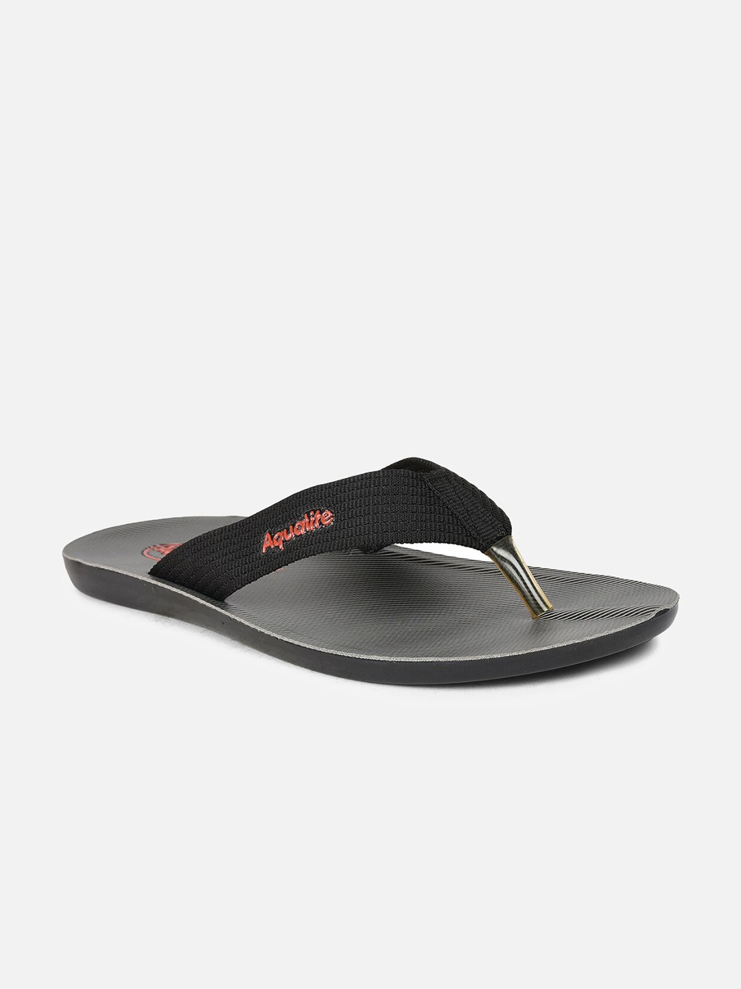 

Aqualite Men Black Flip Flops