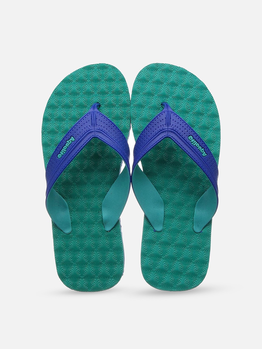 

Aqualite Men Green & Blue Rubber Thong Flip-Flops
