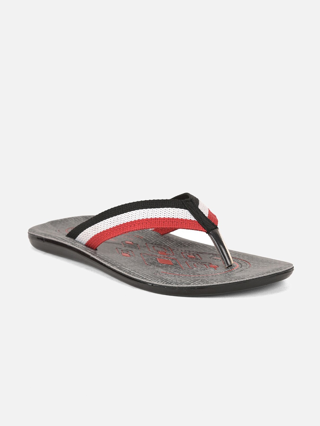 

Aqualite Men Grey & Red Printed Rubber Thong Flip-Flops