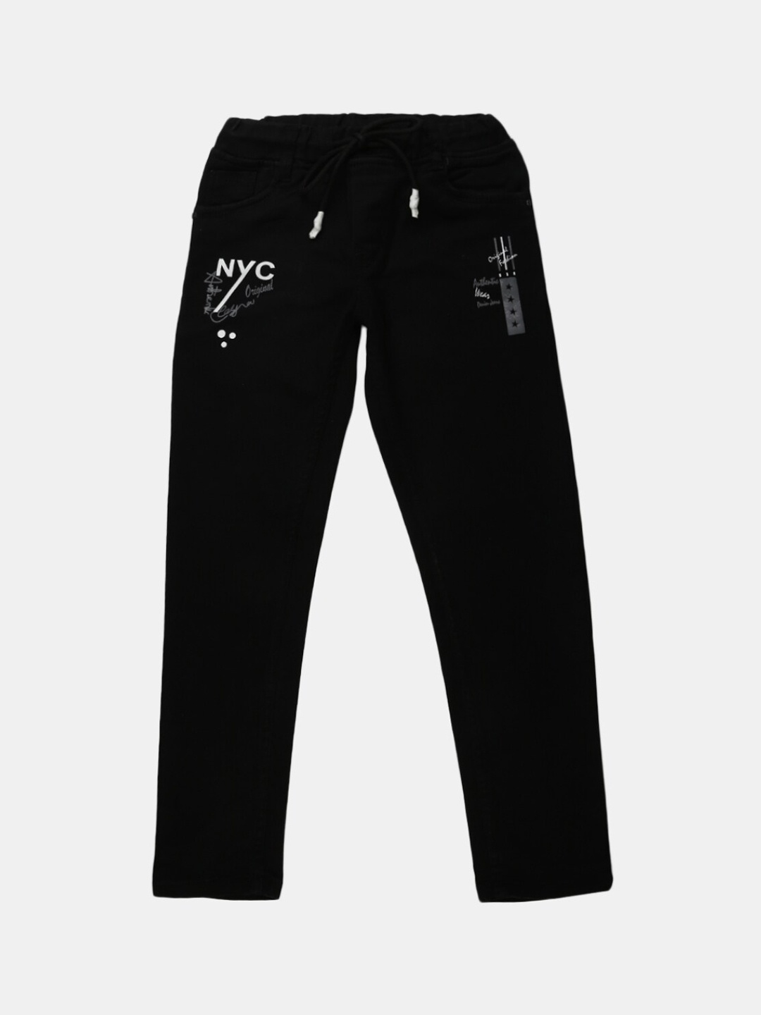 

V-Mart Boys Black Printed Jeans