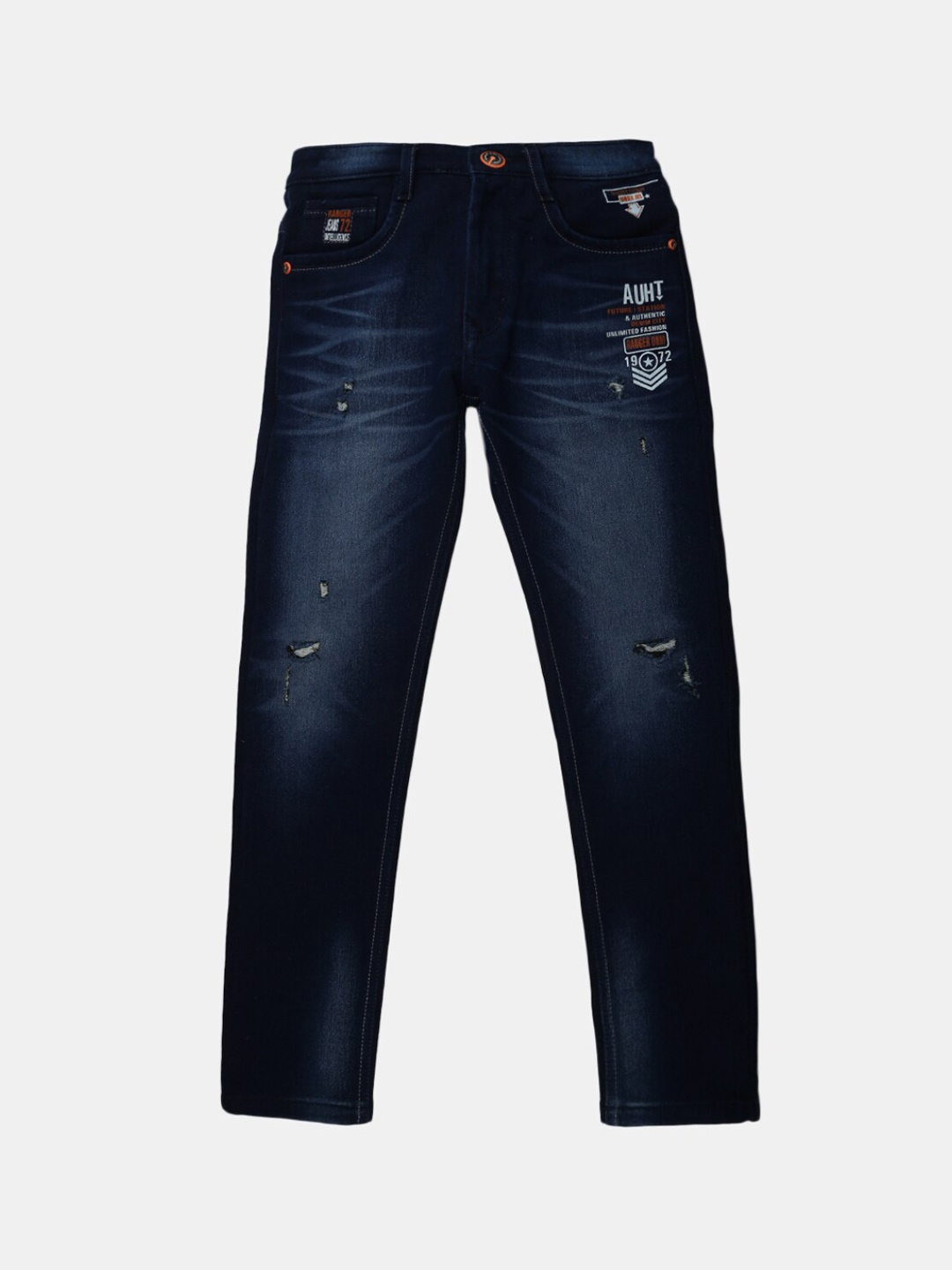 

V-Mart Boys Blue Mildly Distressed Light Fade Jeans