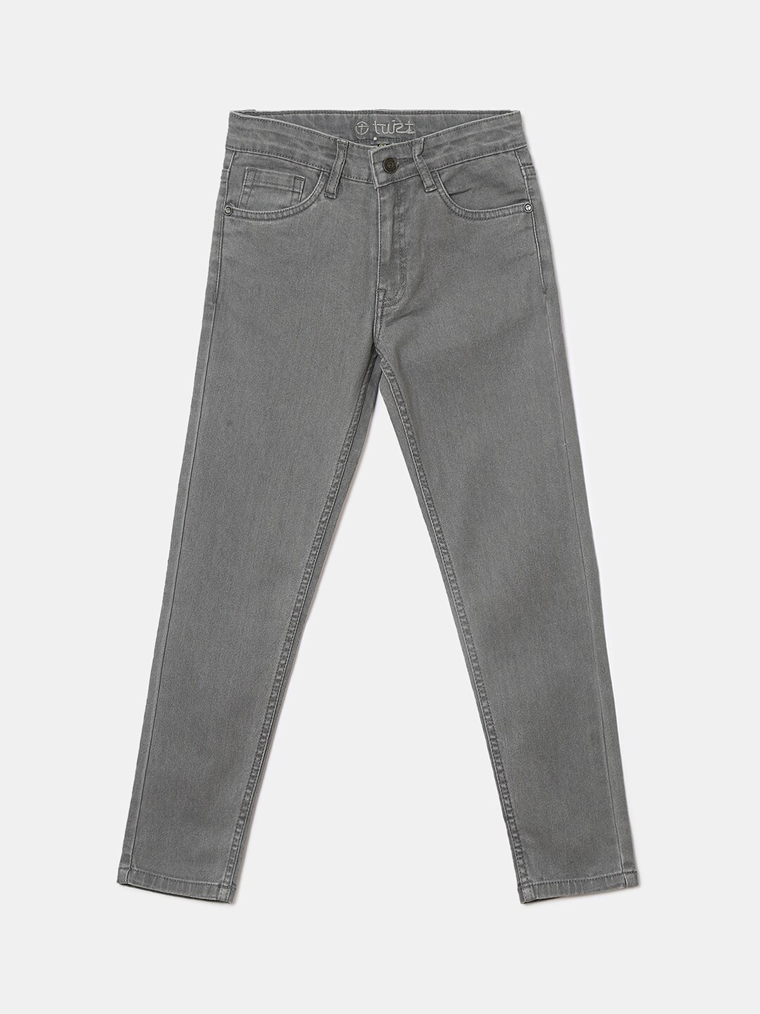 

V-Mart Boys Grey Solid High-Rise Jeans