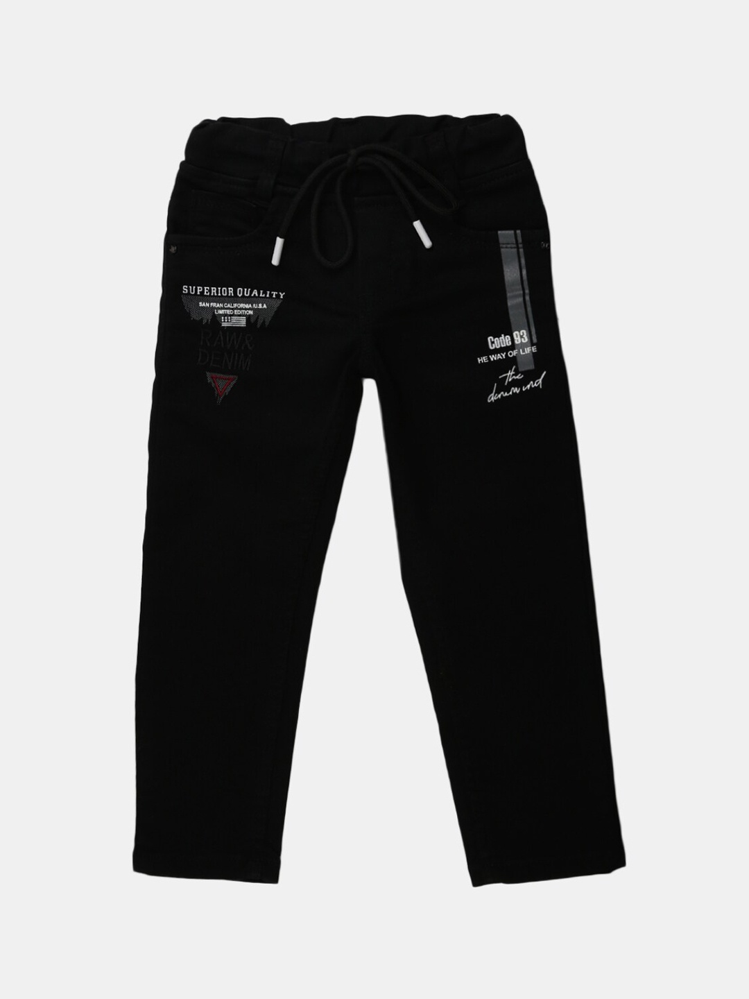

V-Mart Boys Black Mildly Distressed Jeans
