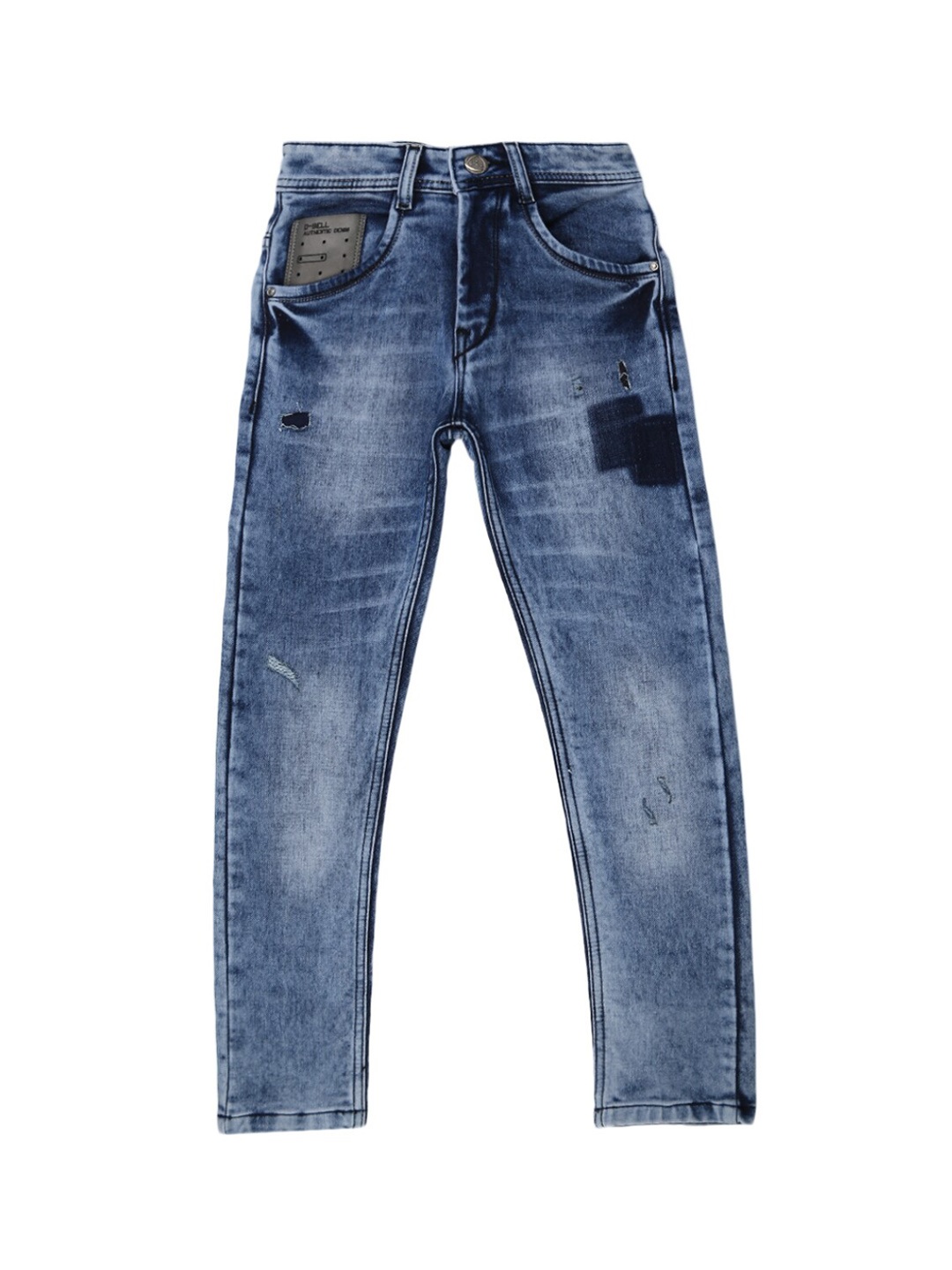 

V-Mart Boys Blue Regular Fit Low Distress Heavy Fade Jeans