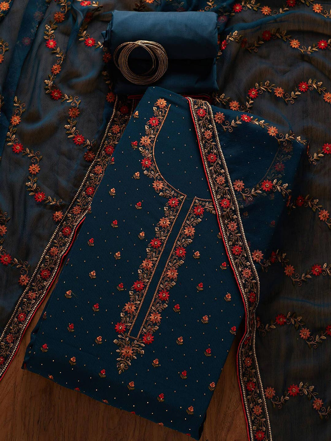

Koskii Women Blue Dress Material