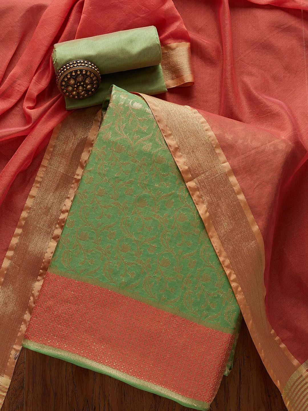 

Koskii Women Green Dress Material