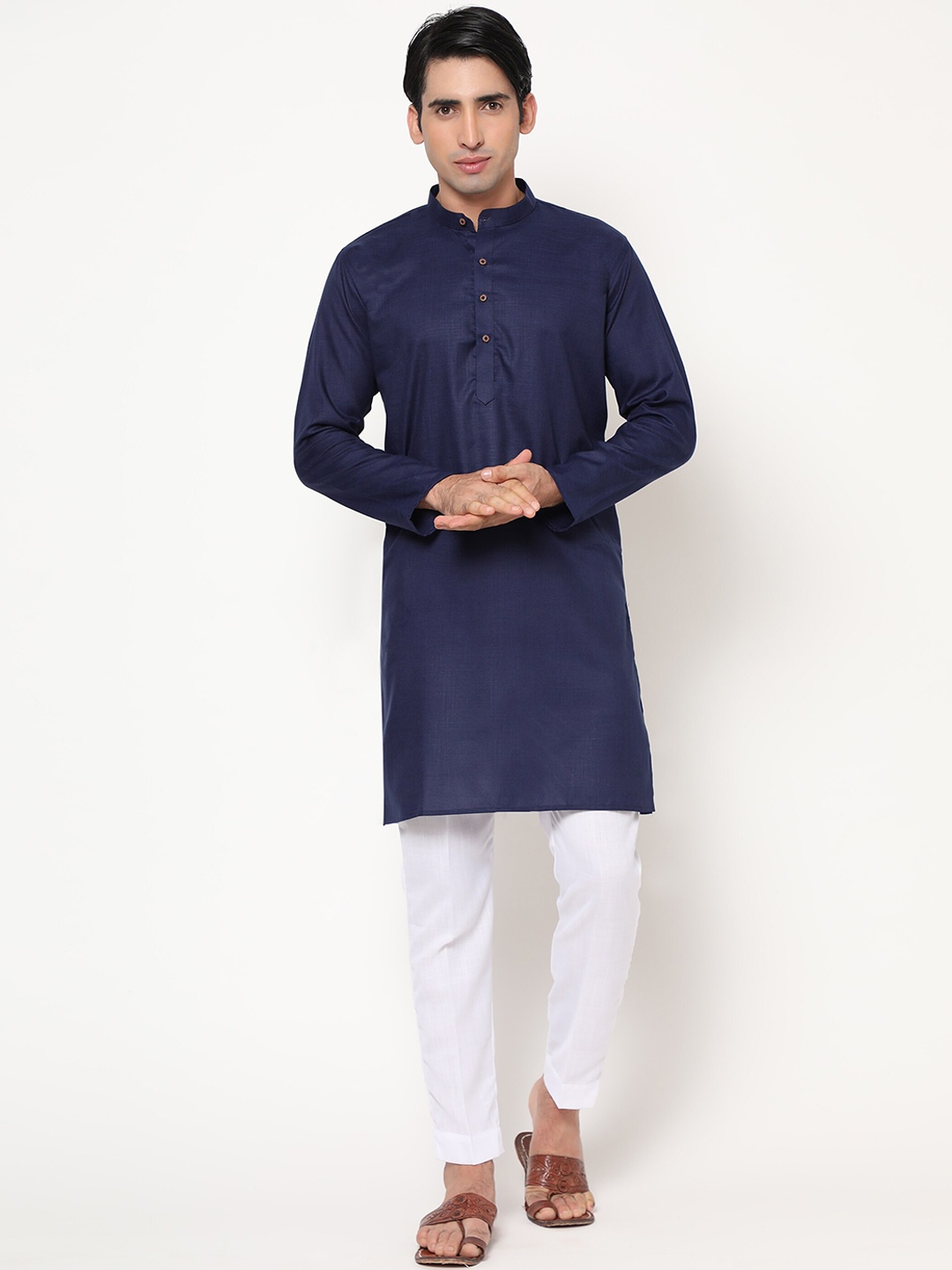 

GoStyle Men Blue Pure Cotton Kurta with Pyjamas