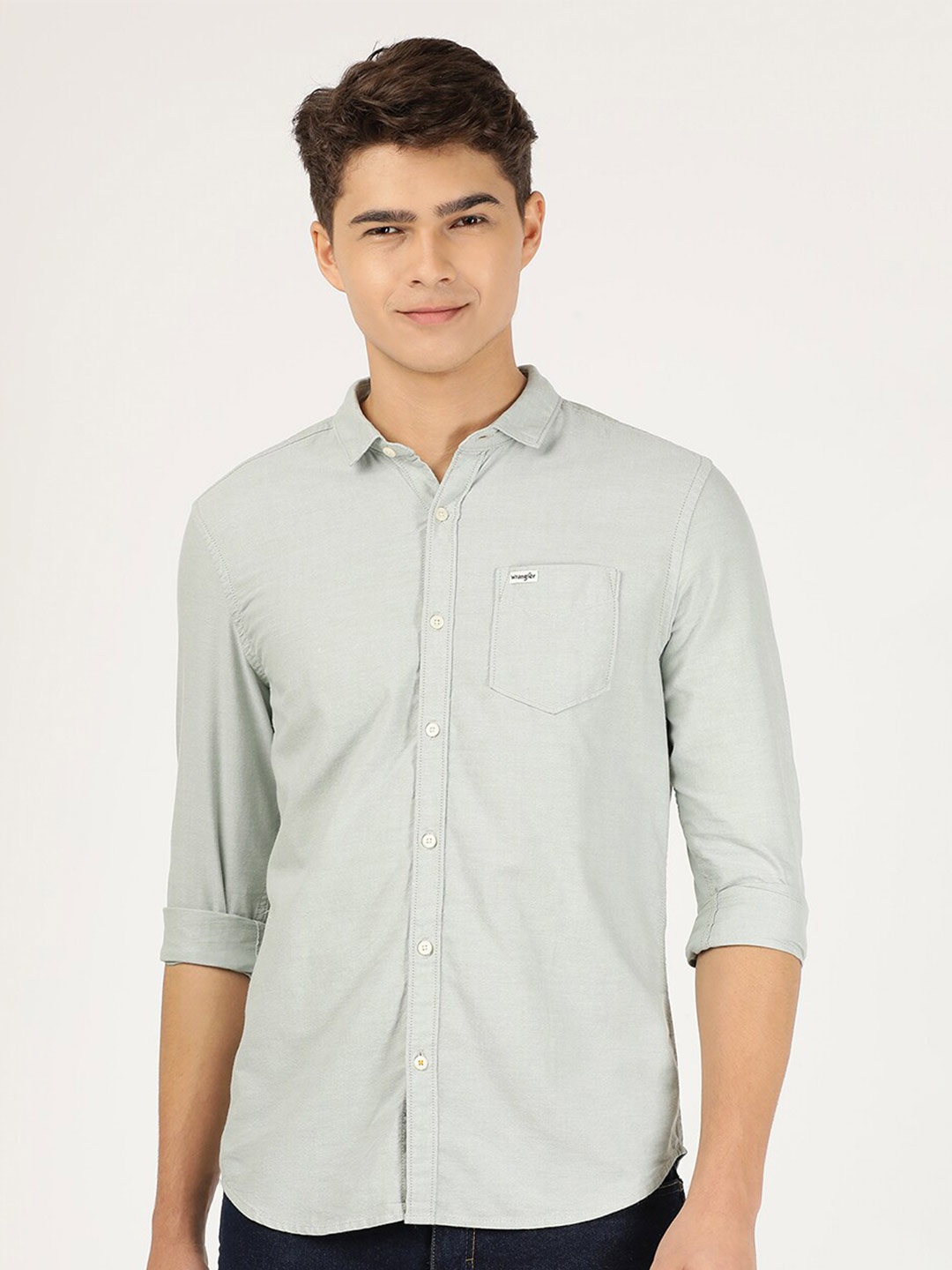 

Wrangler Men Grey Casual Cotton Shirt