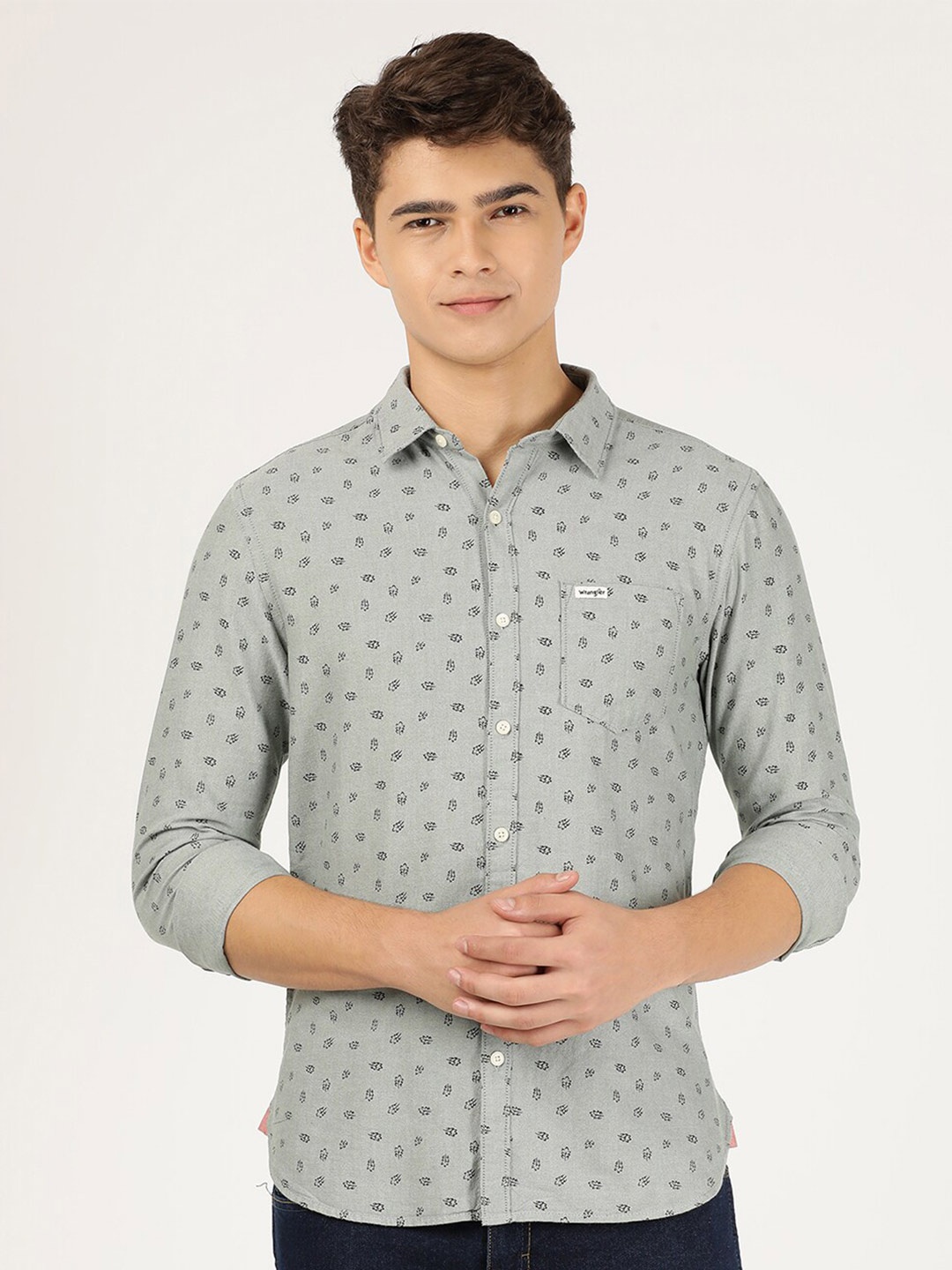

Wrangler Men Printed Casual Shirt, Grey