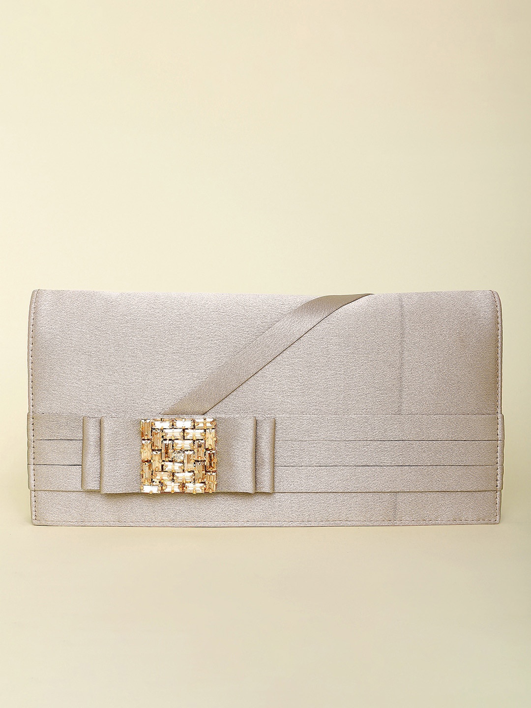 

Peora Women Brown & Gold-Toned Embellished Purse Clutch