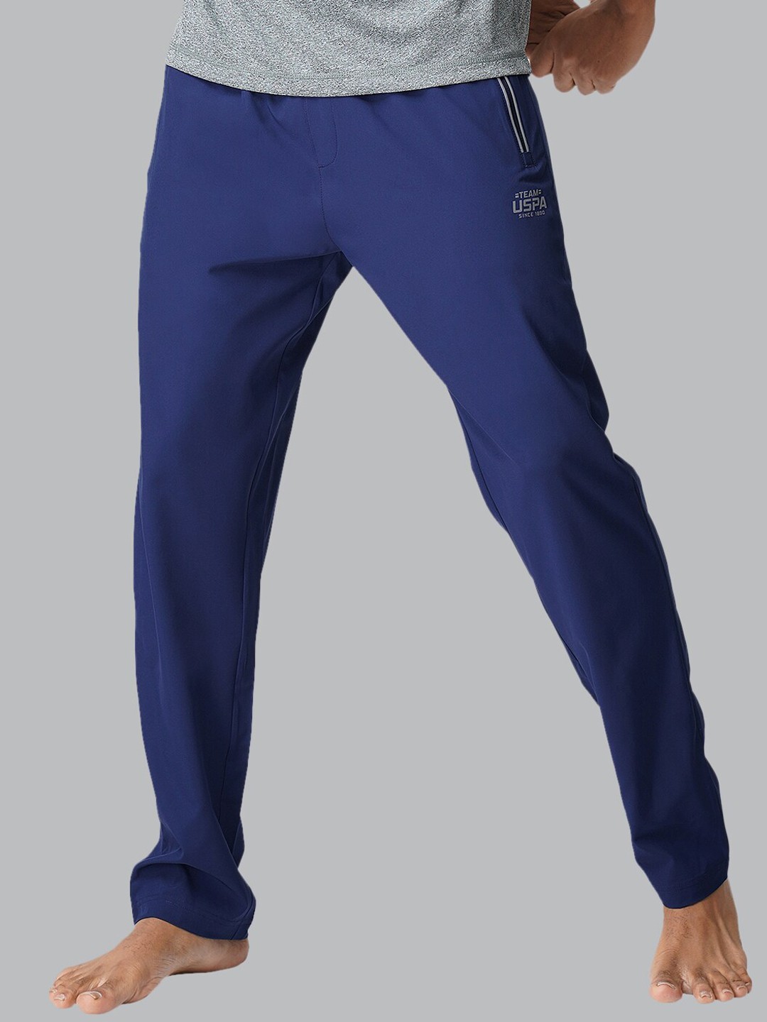 

U.S. Polo Assn. Men Blue Solid Athleisure Pant